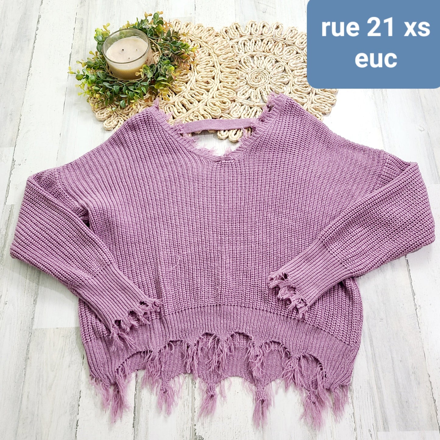rue 21 distressed sweater