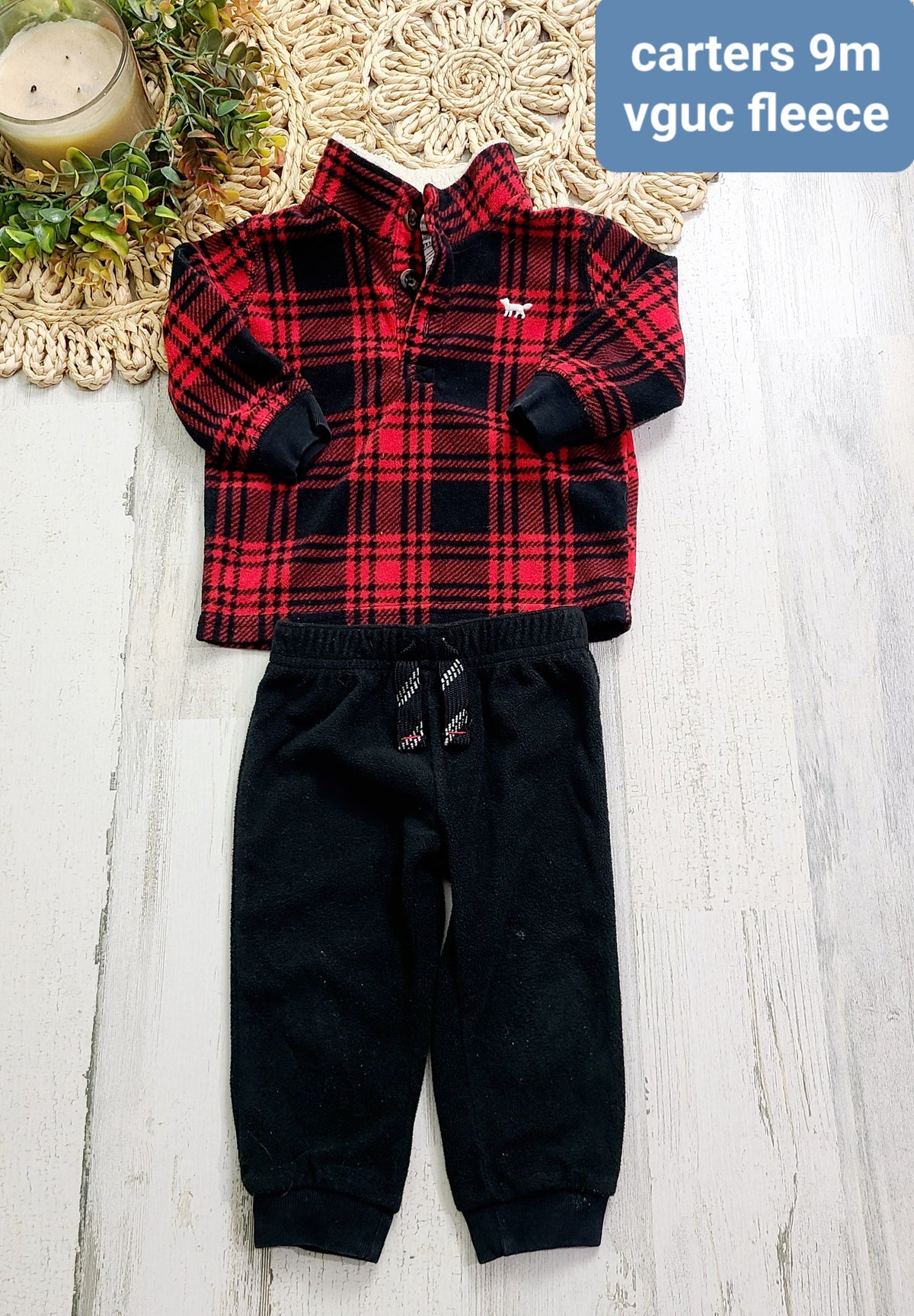 carters fleece buffalo plaid