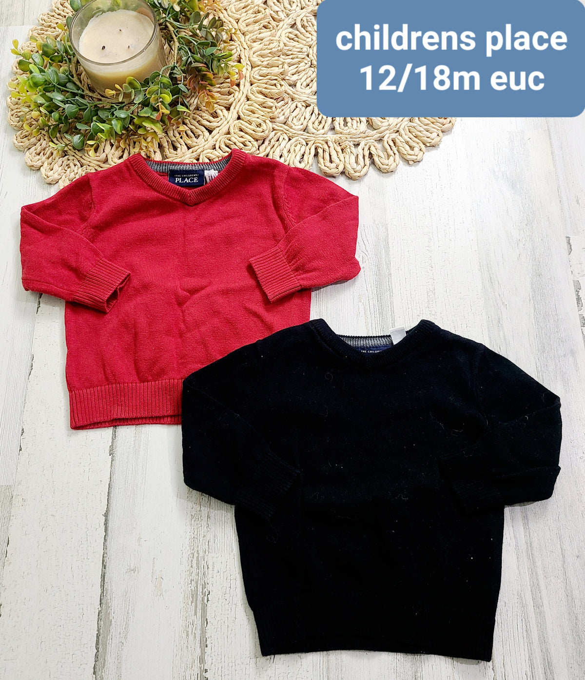 childrens place red and black sweaters