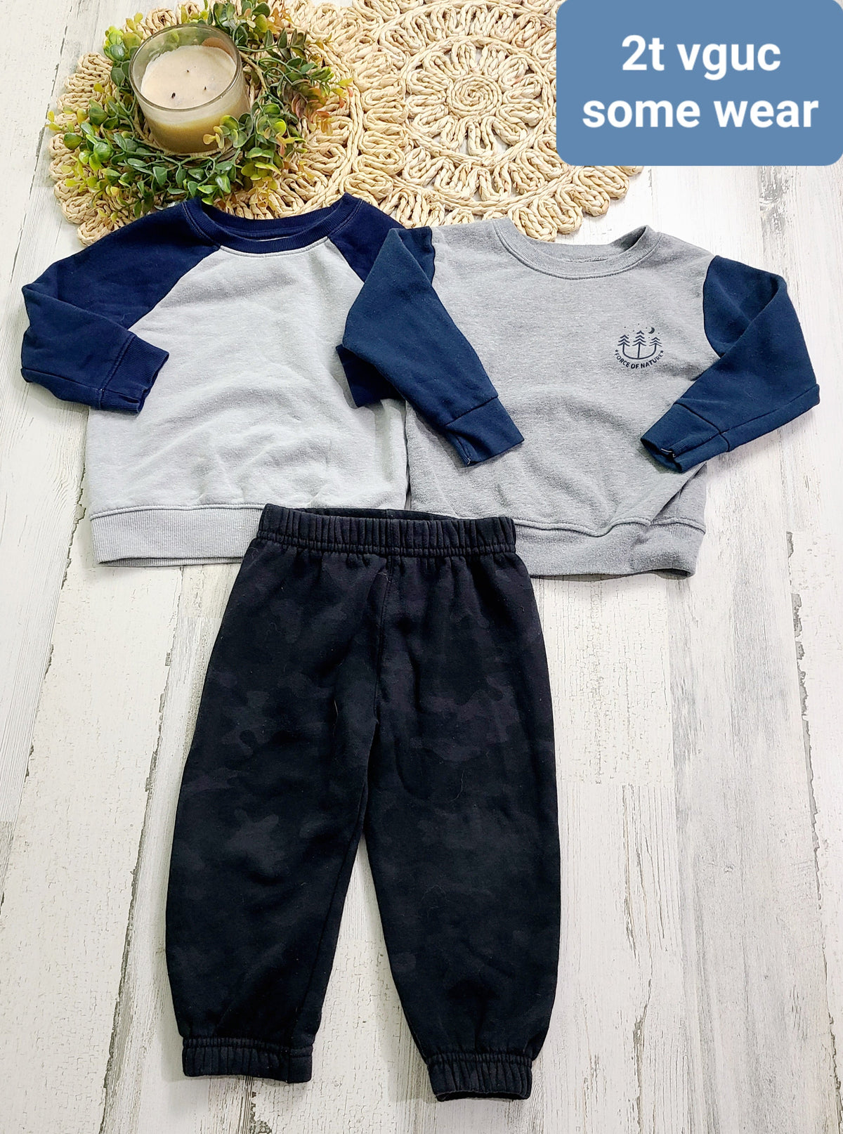navy sleeves crewnecks and joggers