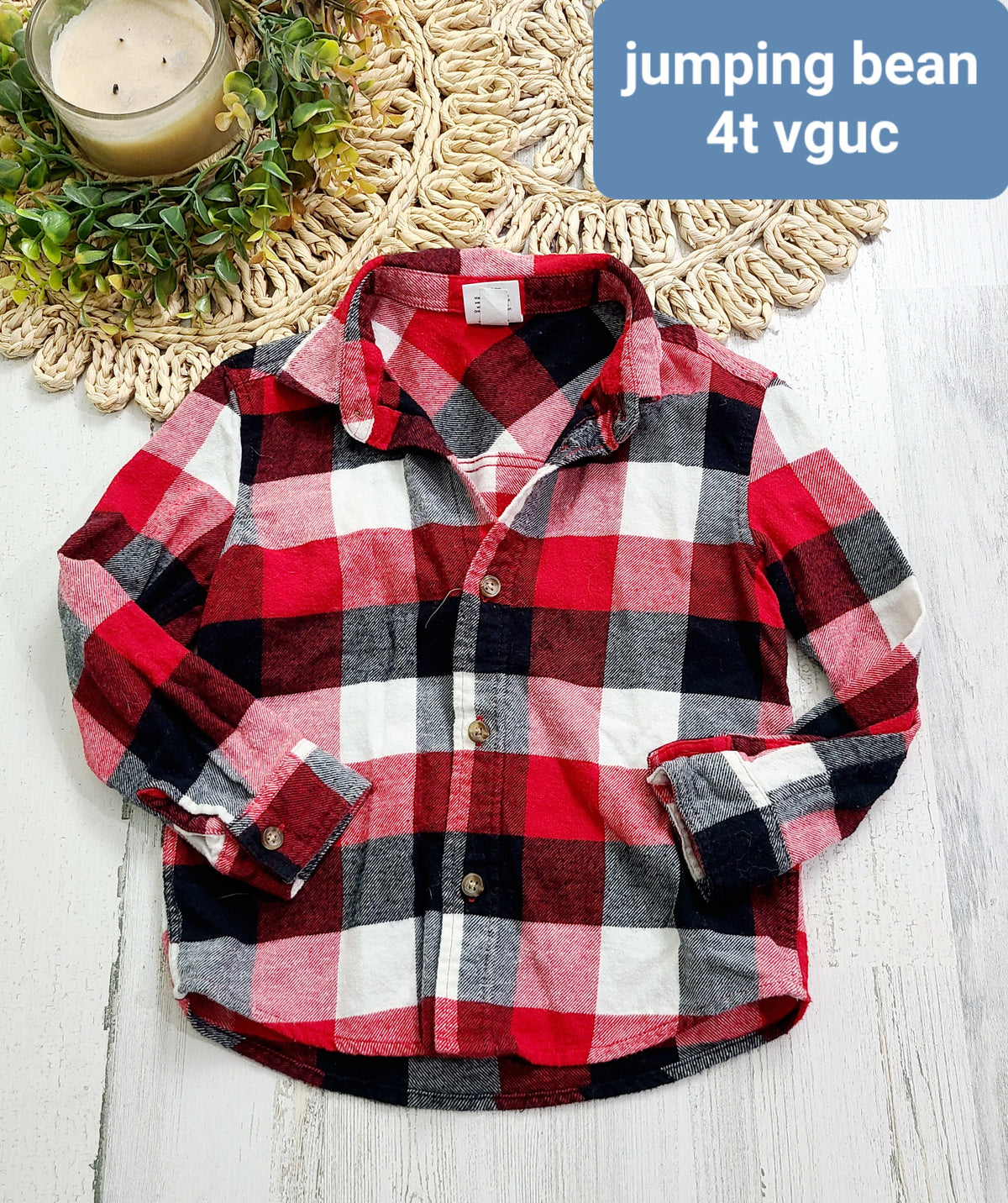 jumping bean plaid red and black