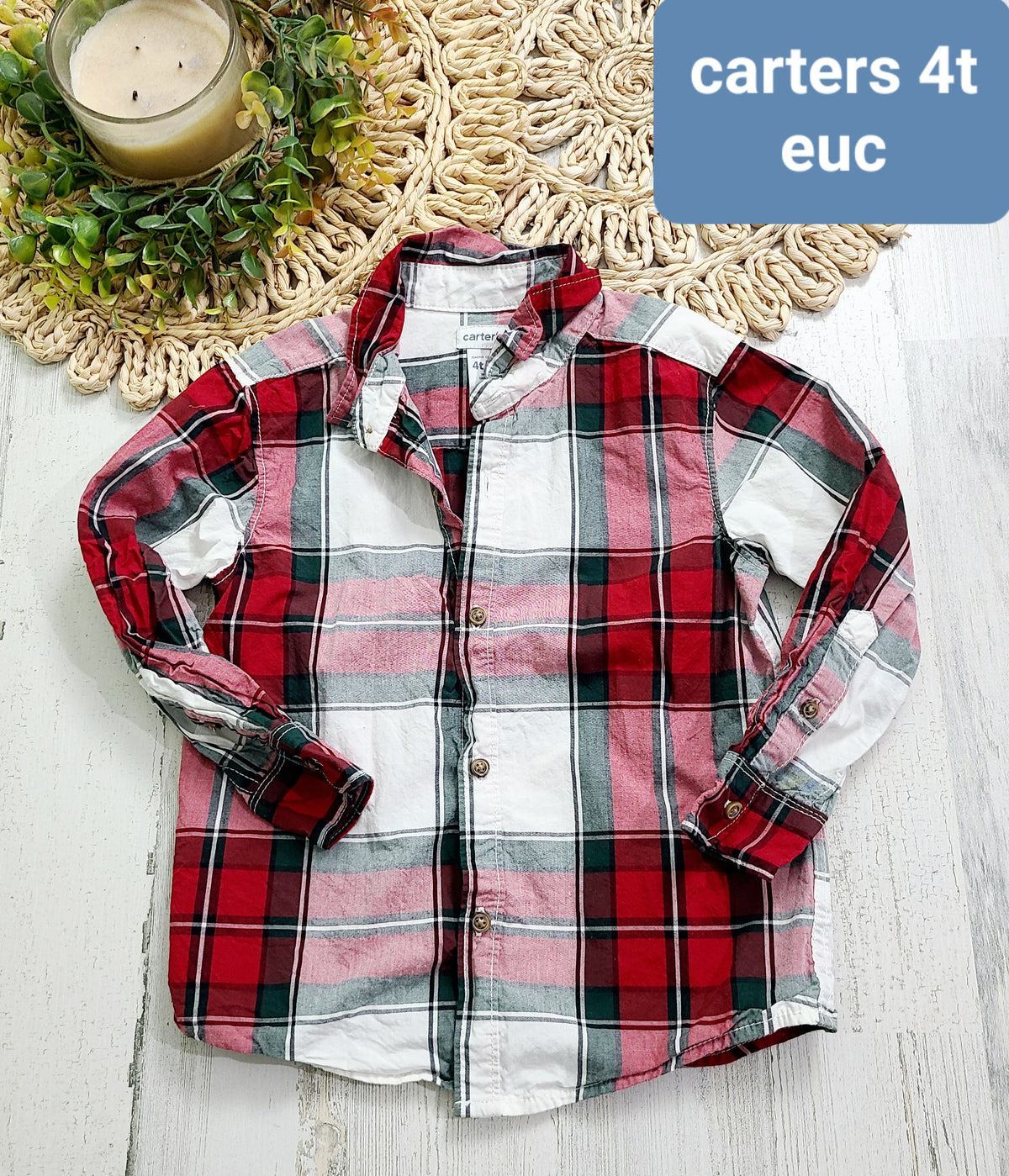 carters red plaid 4t