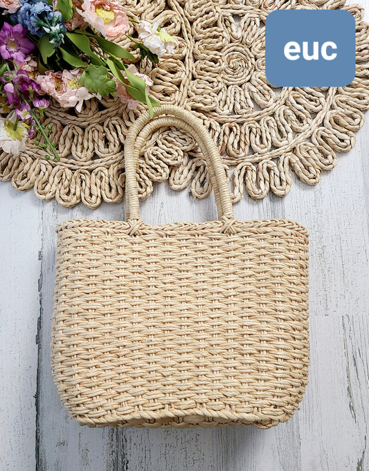 small woven handbag