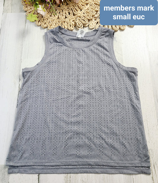 members mark gray mesh tank