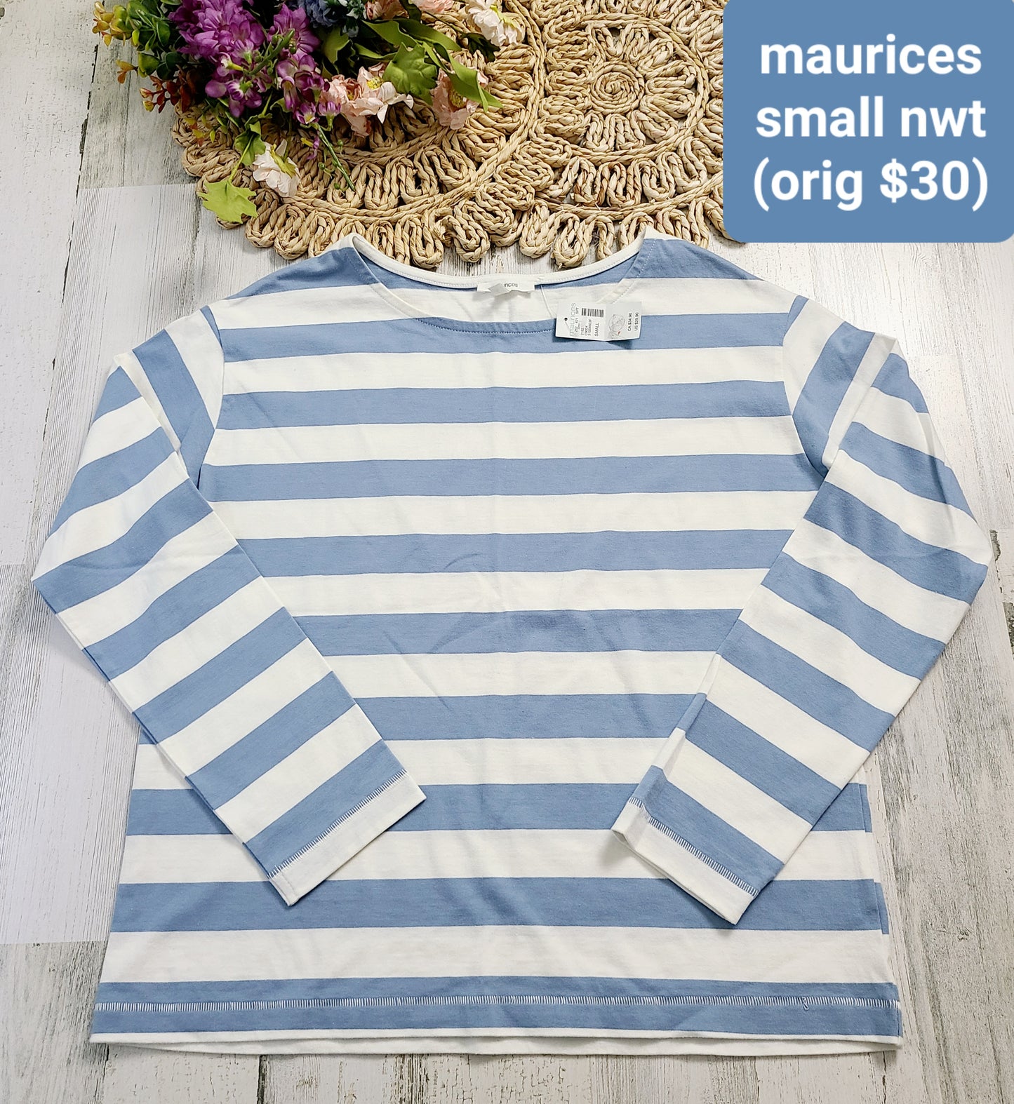 new maurices blue stripes long sleeve