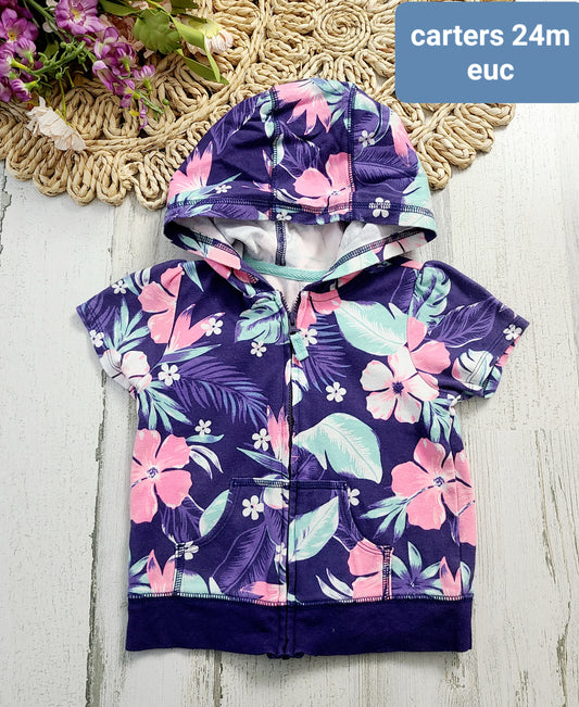 carters zip hoodie floral