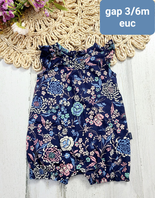 gap romper navy with flowers