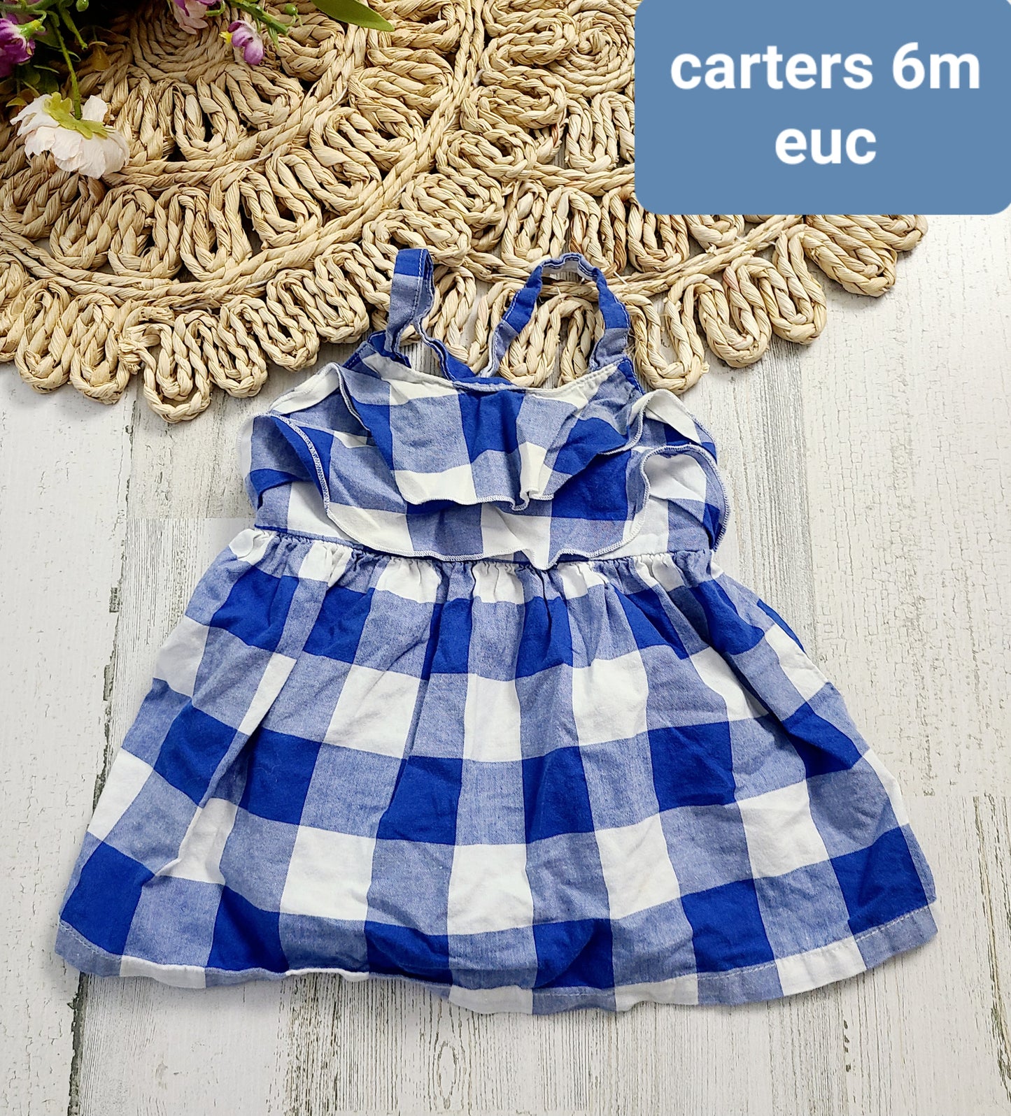 carters blue plaid dress july 4