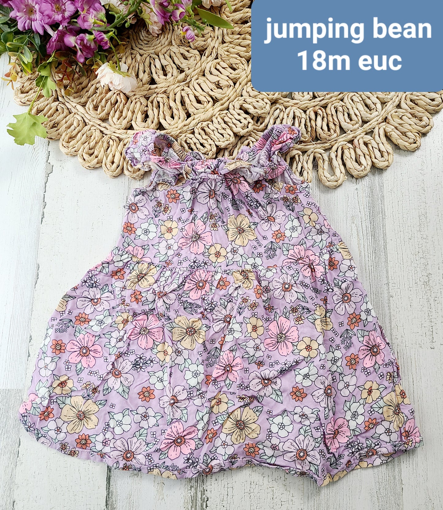 jumping bean purple floral dress 18m