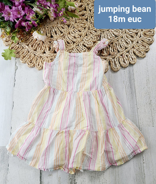 jumping bean pink yellow striped dress