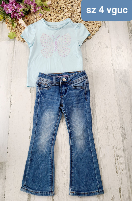 butterfly tee and jeans 4t