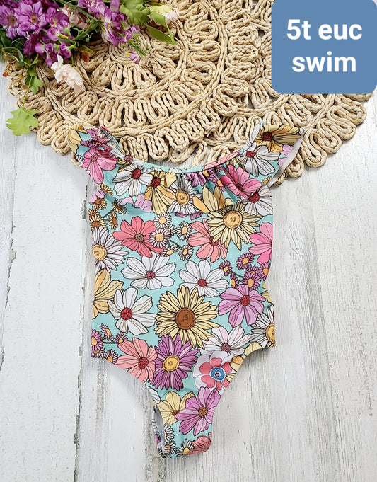 ruffle top swim 5t