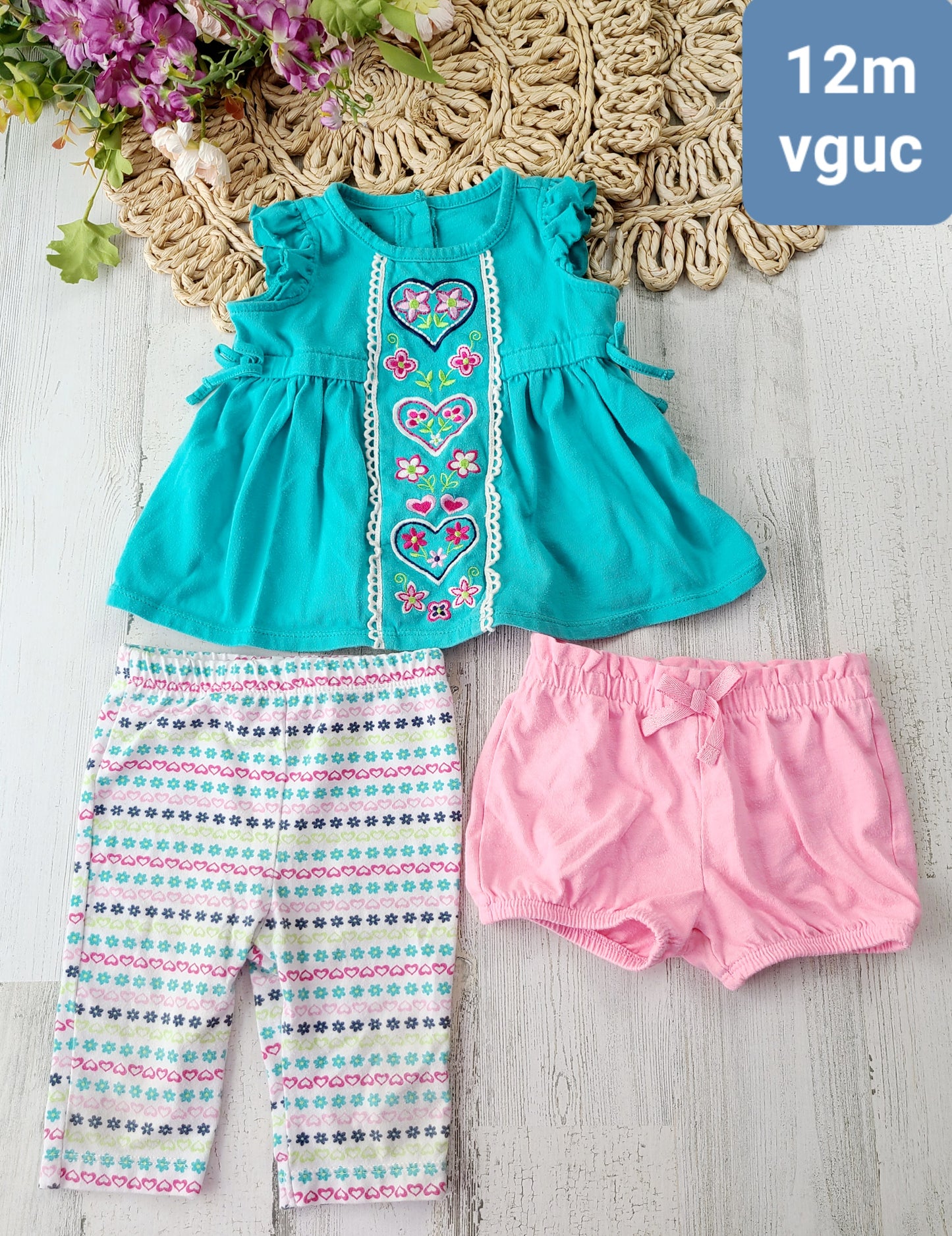 aqua and pink set