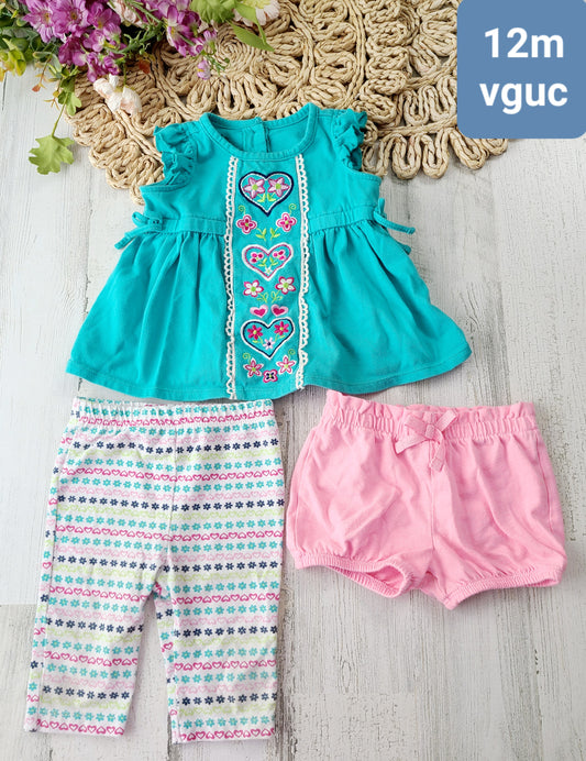 aqua and pink set