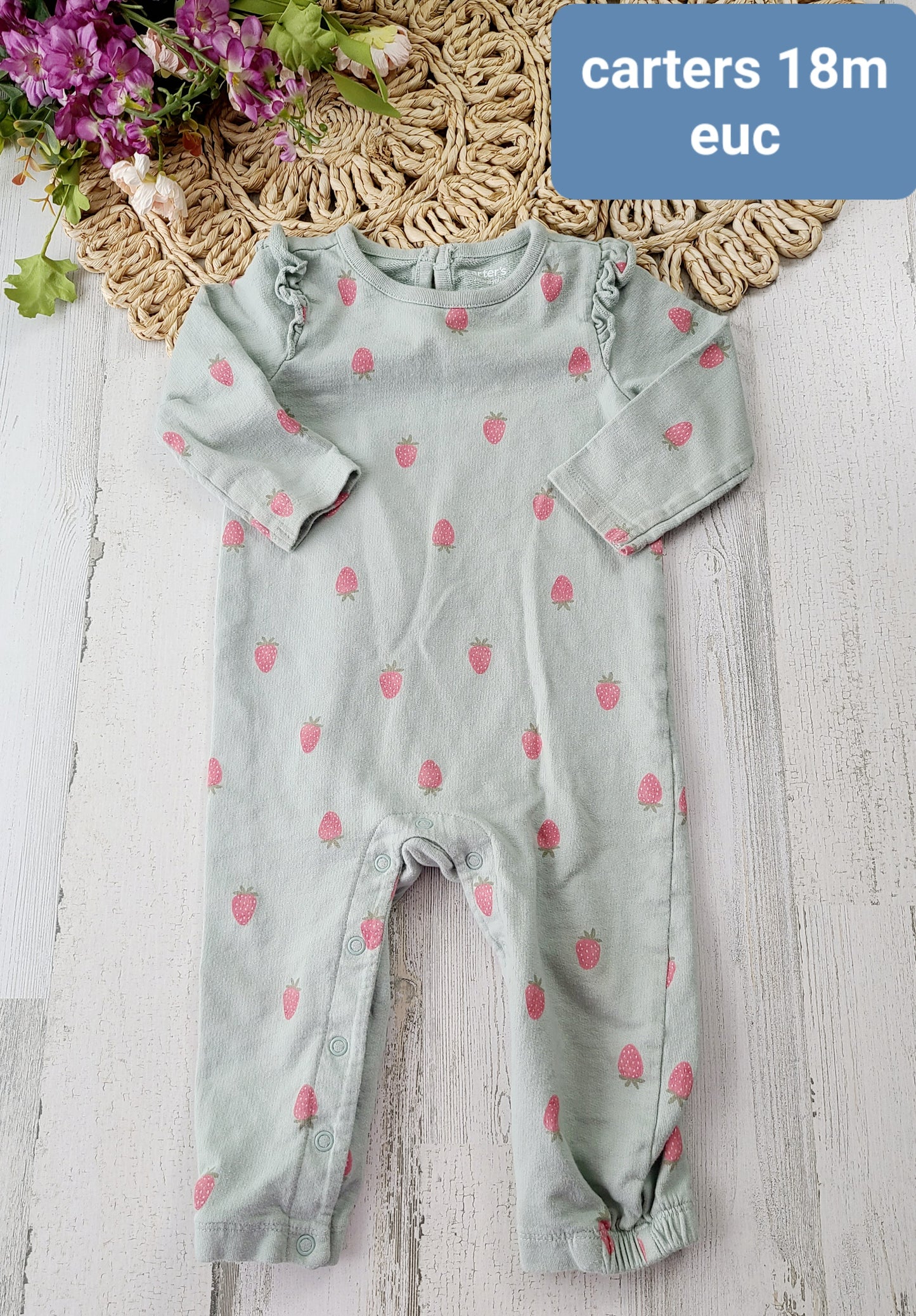 carters strawberry jumpsuit