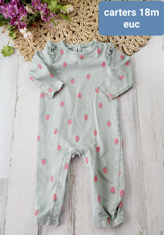 carters strawberry jumpsuit