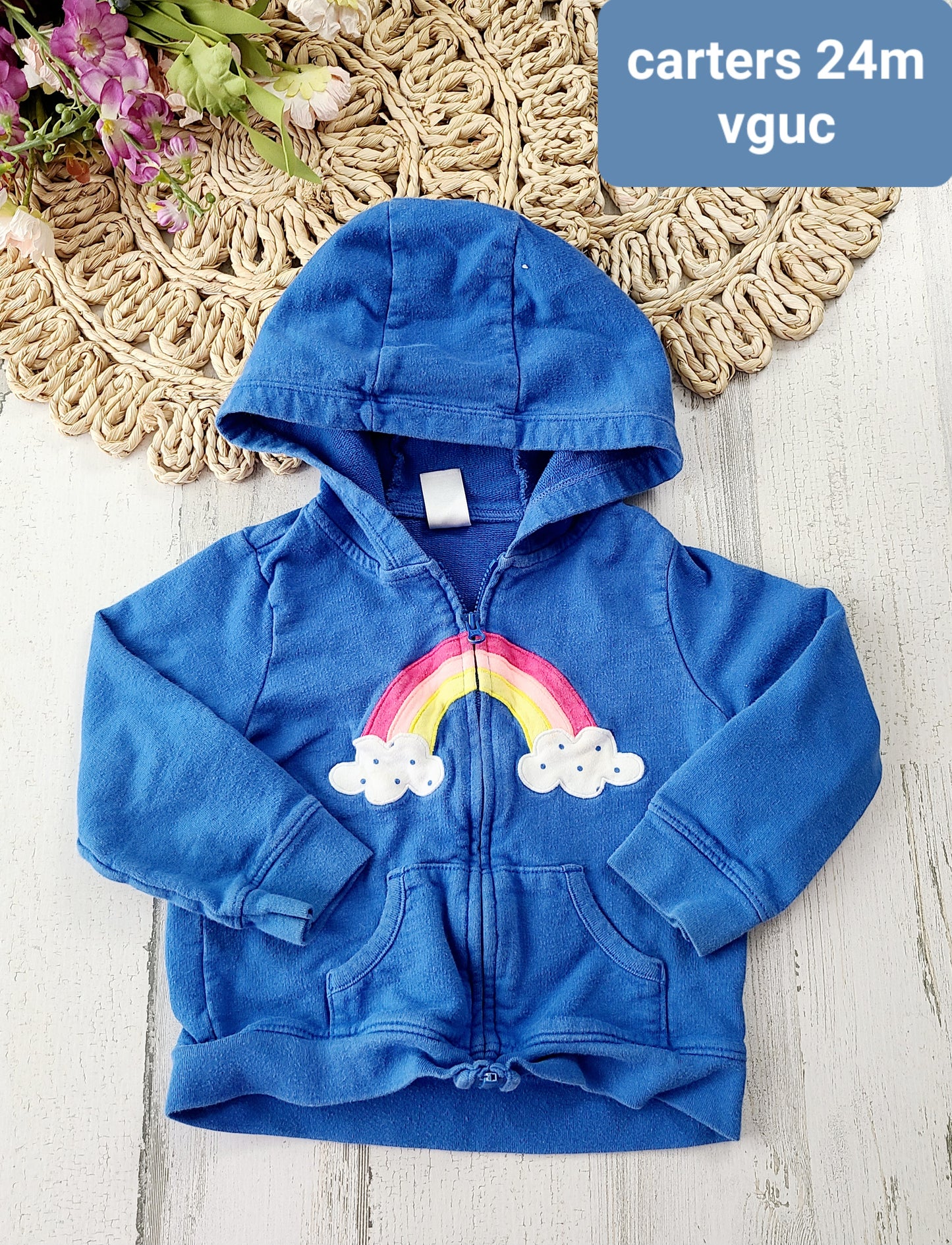 carters rainbow blue hood 24m