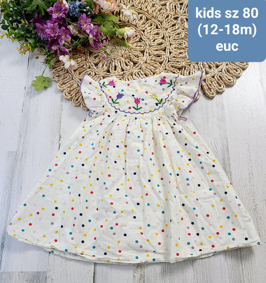embroidered dot dress 12/18m
