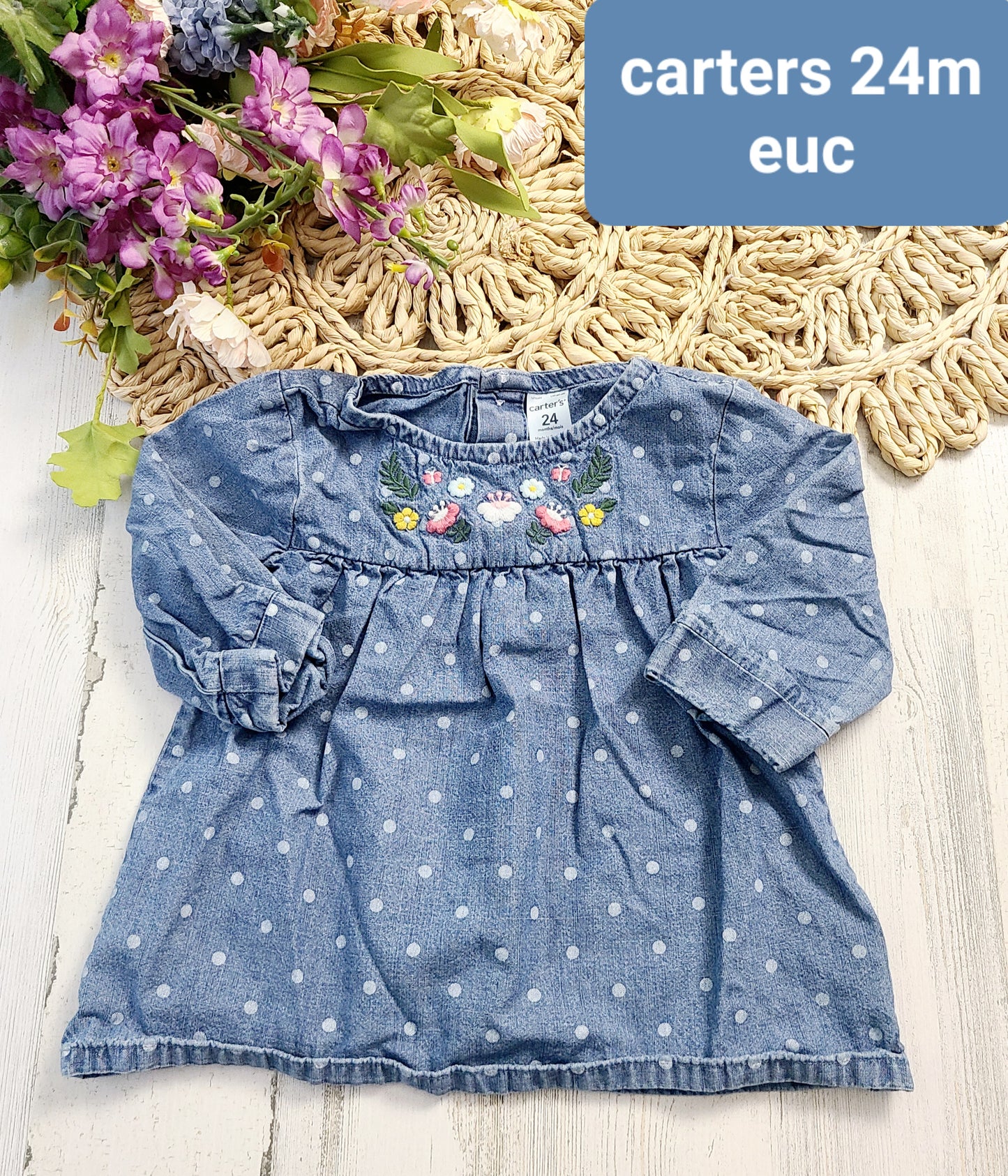 carters chambray dots and flowers