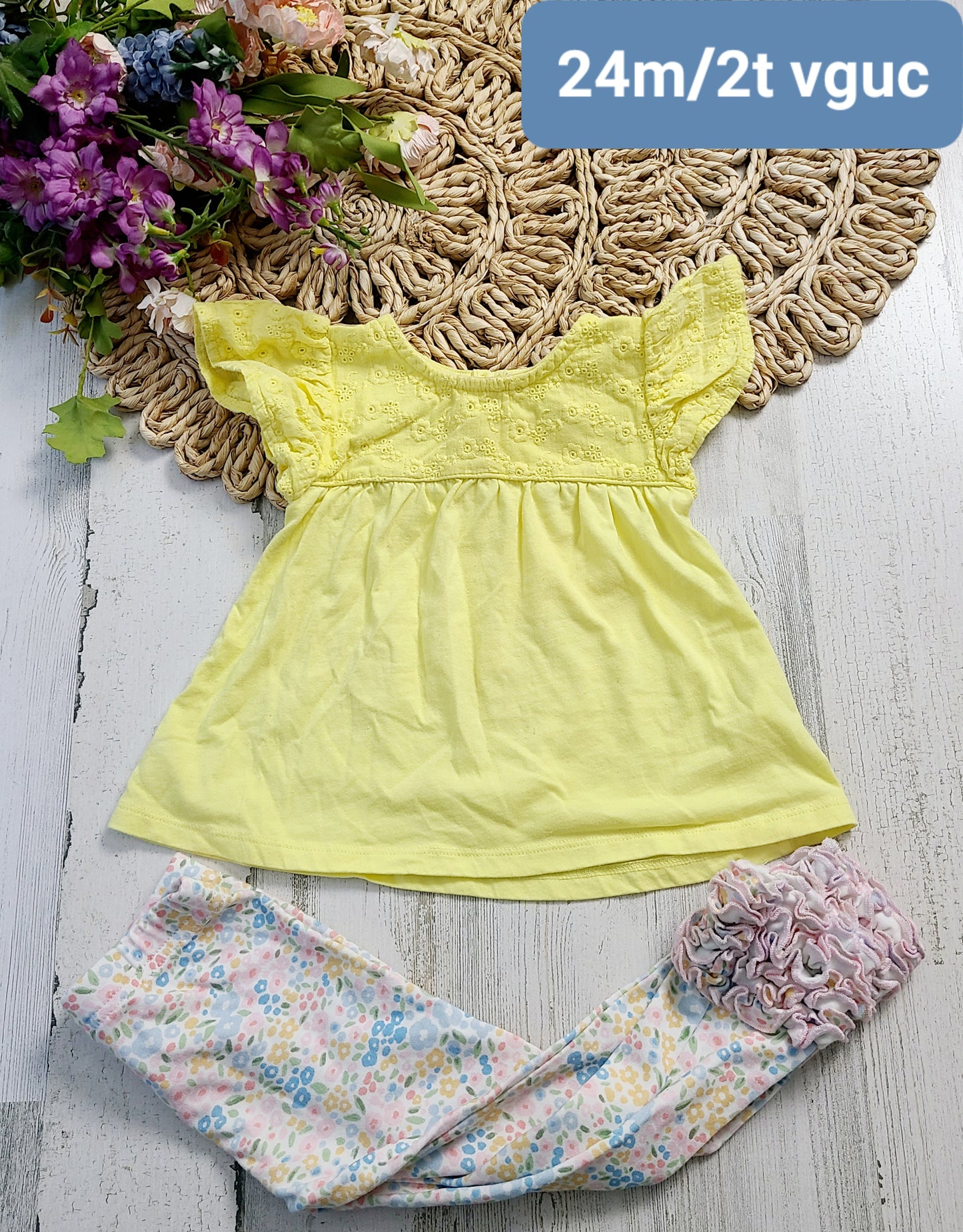 2t yellow and ruffle pants