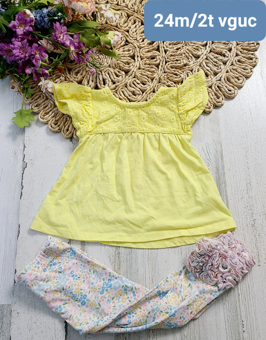 2t yellow and ruffle pants
