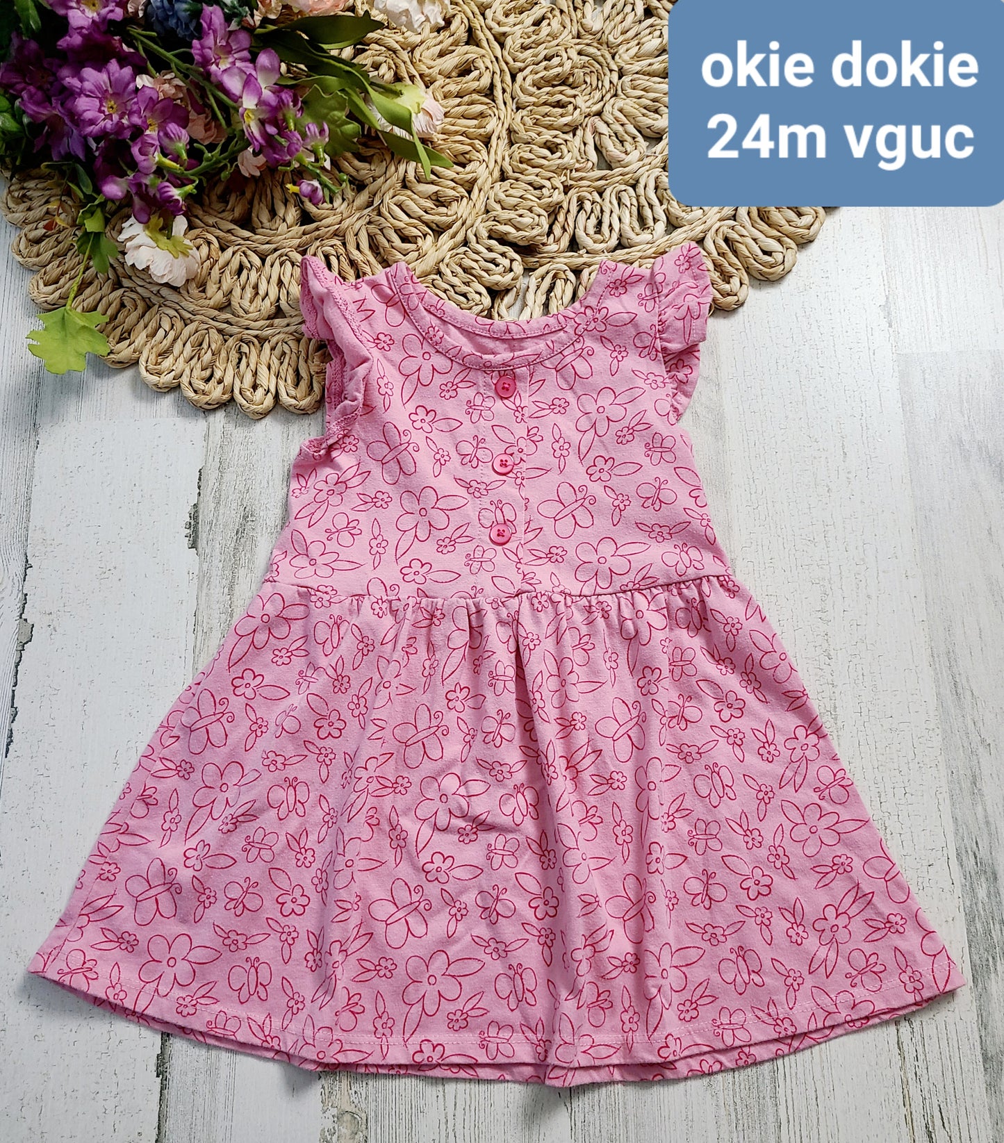 okie dokie pink outlined dress