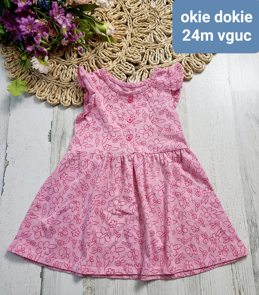 okie dokie pink outlined dress