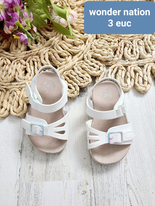 wonder nation white sandals 3c girls