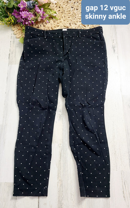 gap skinny ankle black with white dots