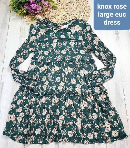 knox rose green flowers dress