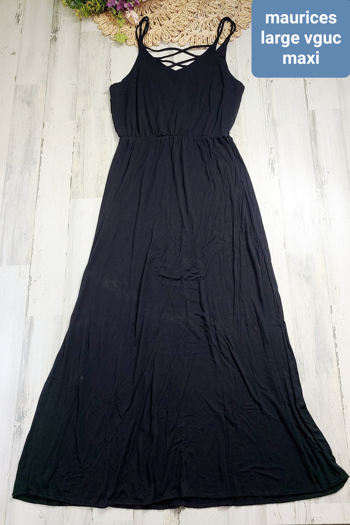 black maxi maurices criss cross back