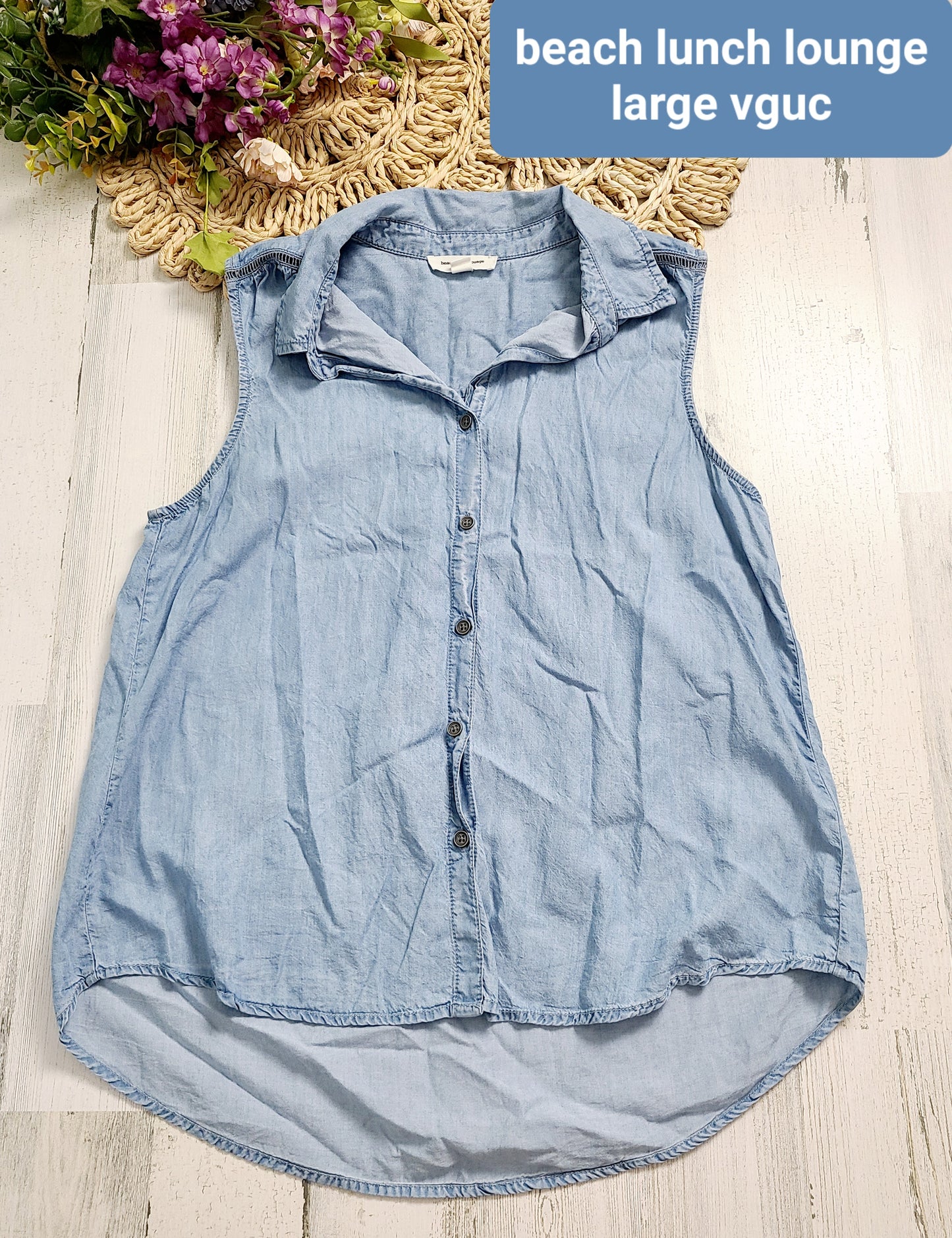 beach lunch lounge chambray tank