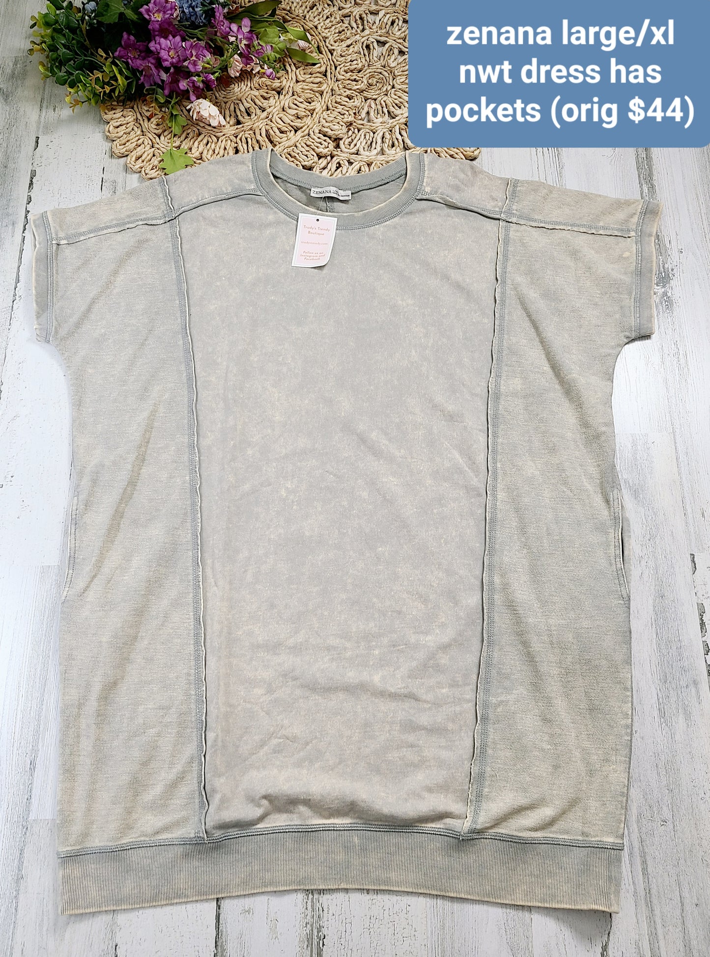 new zenana slouchy tan dress
