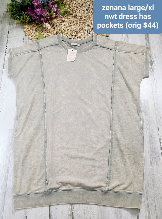 new zenana slouchy tan dress