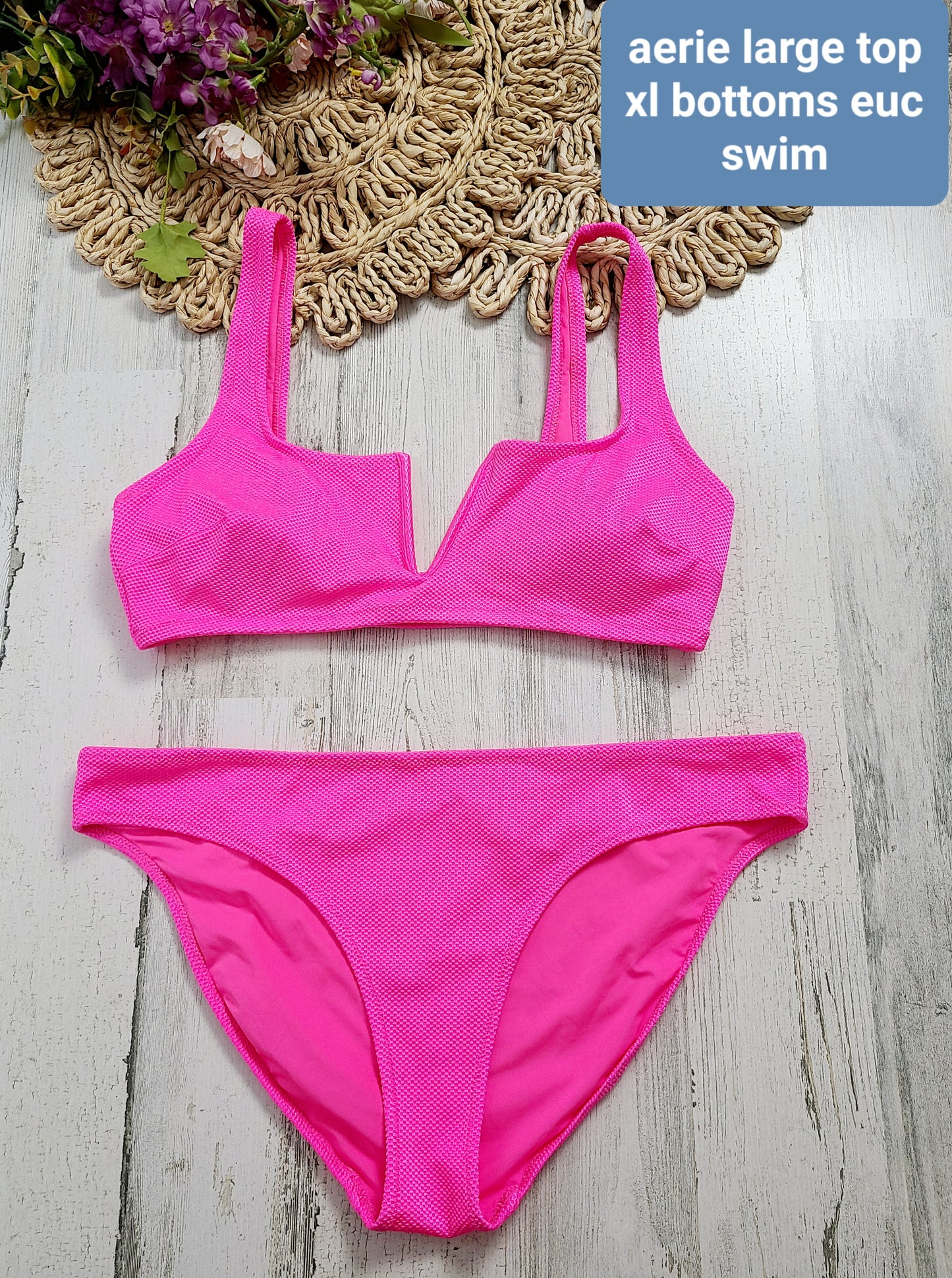 aerie pink vneck swim