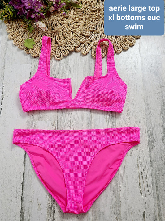 aerie pink vneck swim