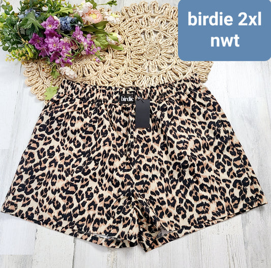 new birdie leopard shorts