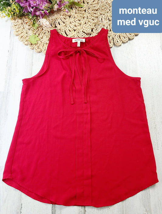 monteau red tank neck strings