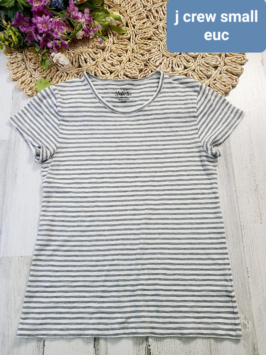 jcrew gray striped tee