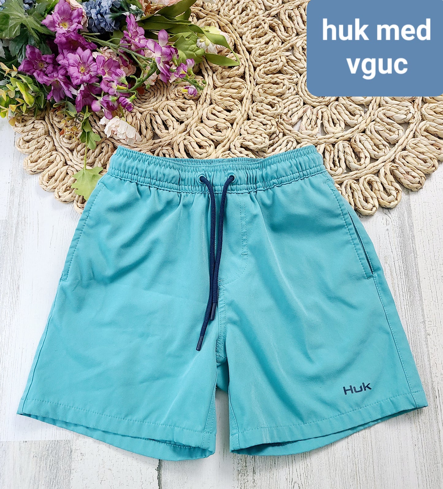 huk aqua shorts