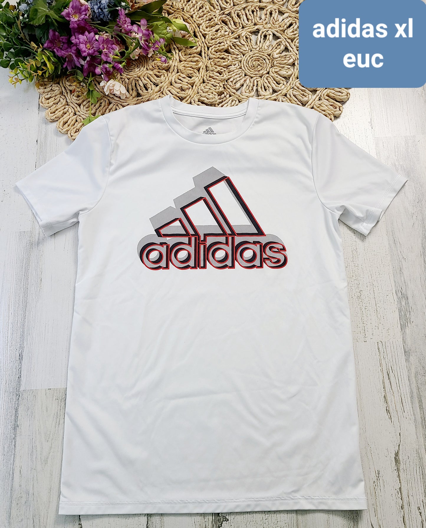 white adidas top