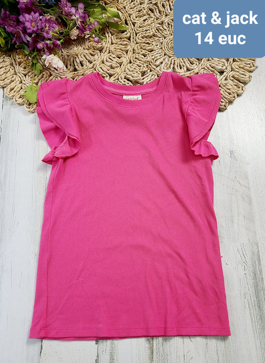 girls ruffle sleeve ribbed cat and jack 14