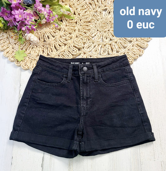 old navy black jean shorts 0