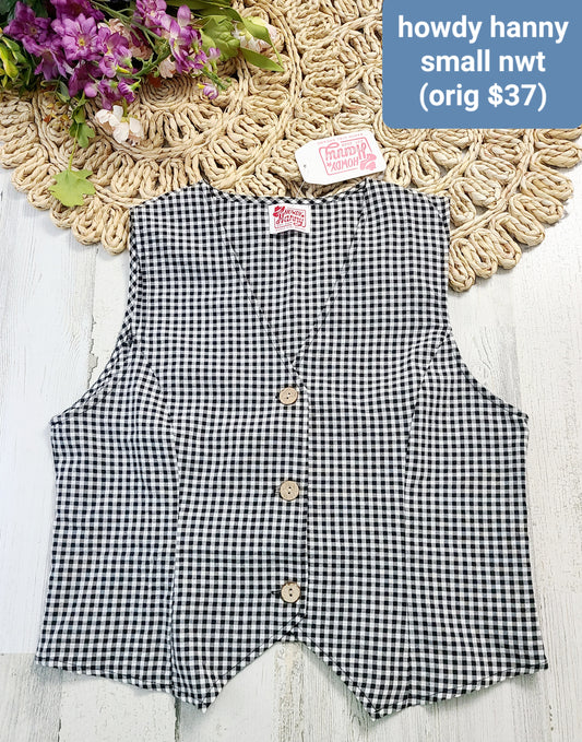new howdy hanny checkered vest