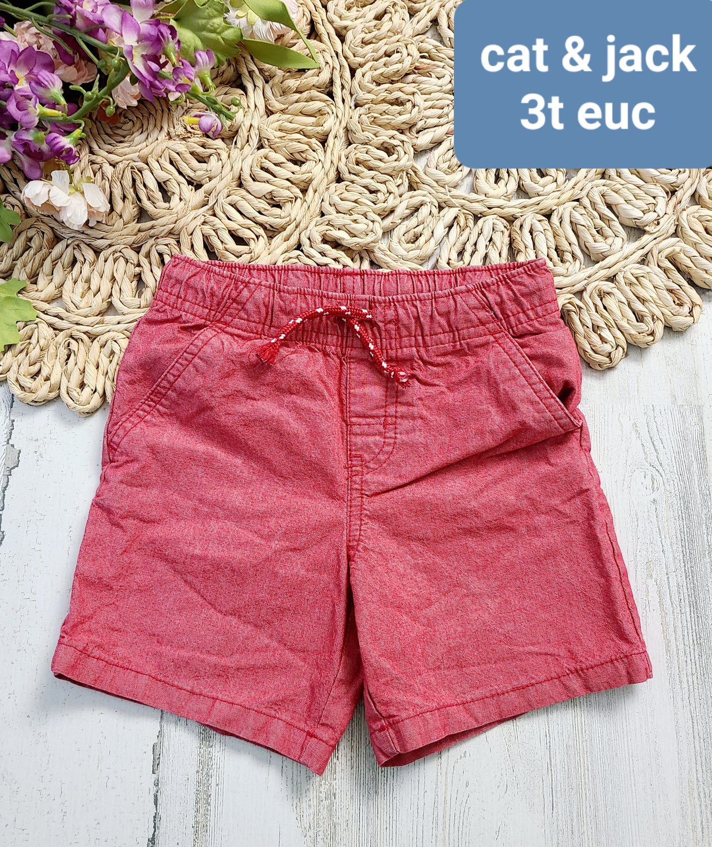 cat & jack red shorts