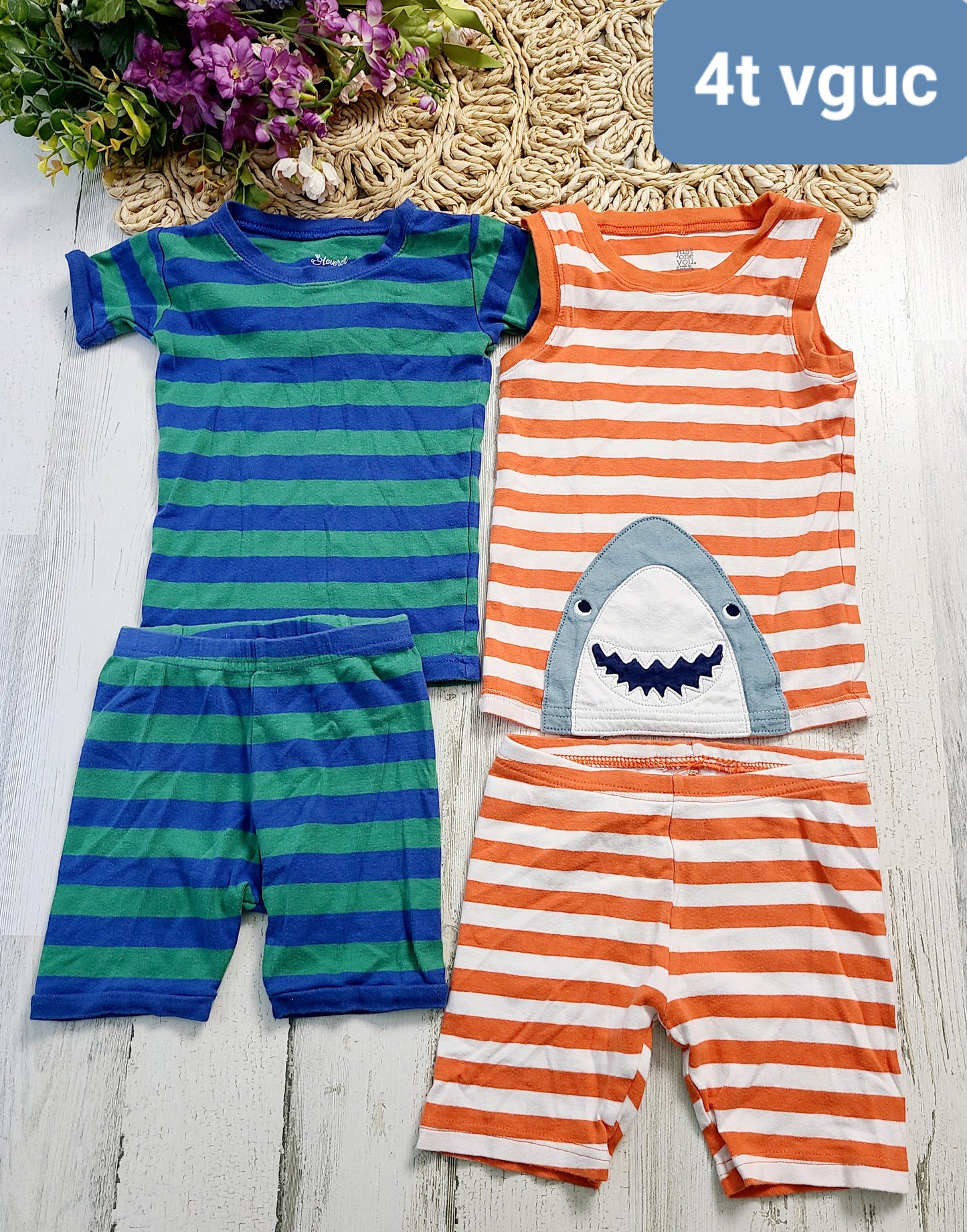 4t stripes pjs shorts