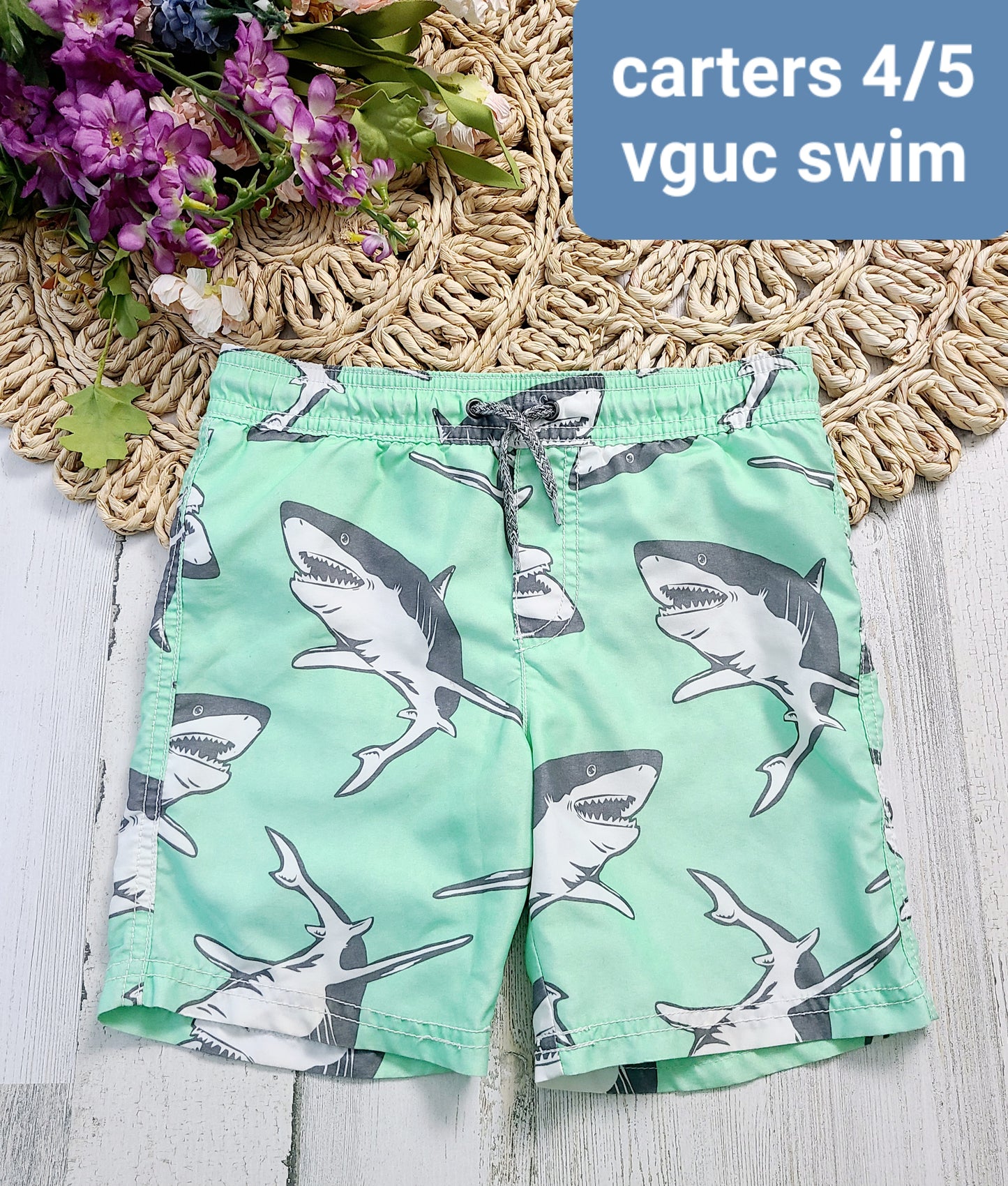 mint green carters swim trunks