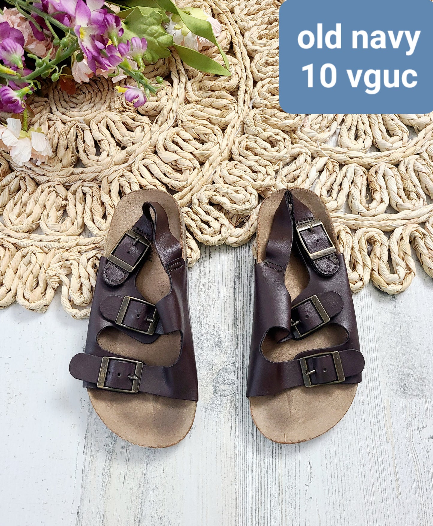 old navy brown sandals 10c