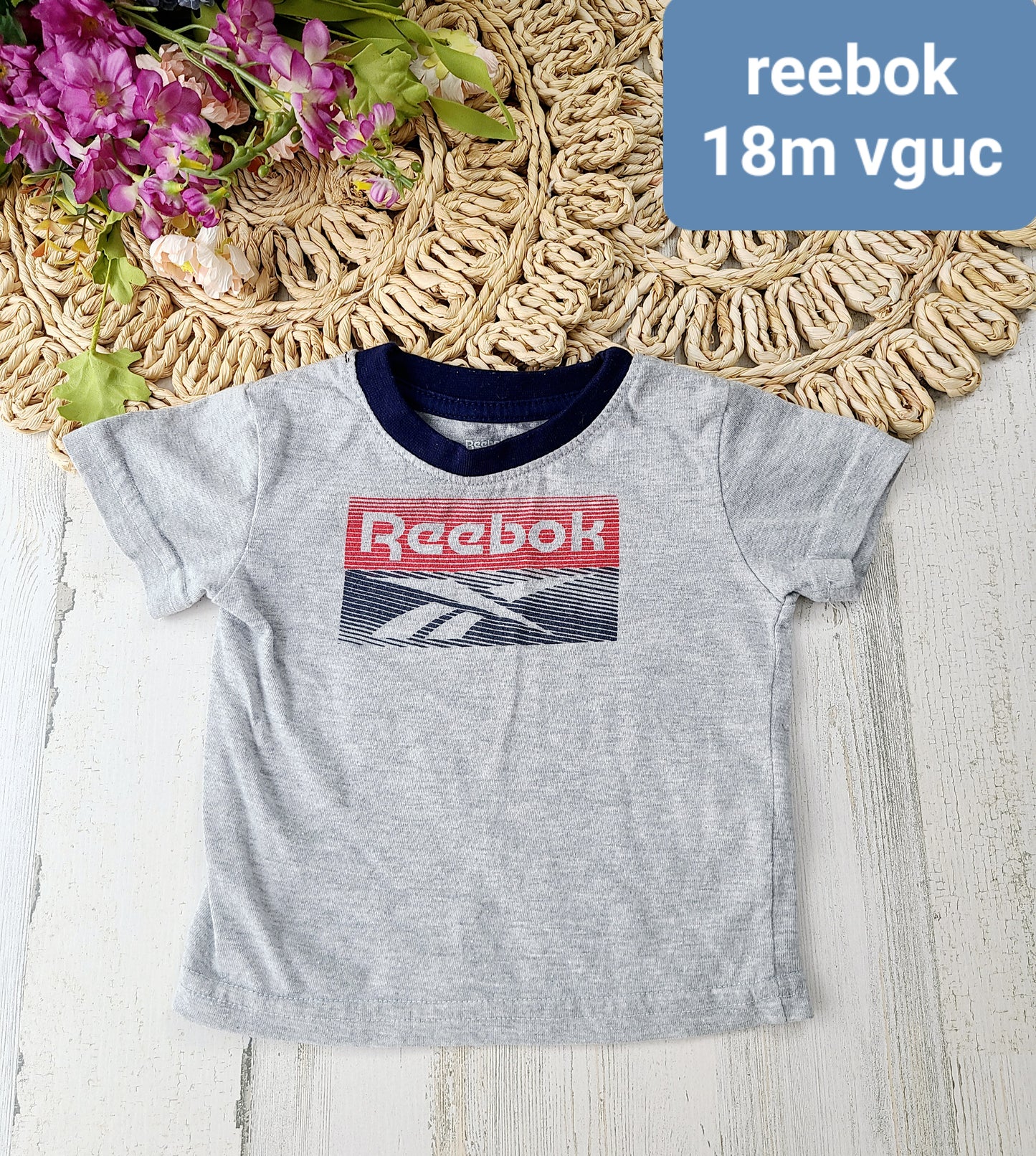 reebok 18m gray tee