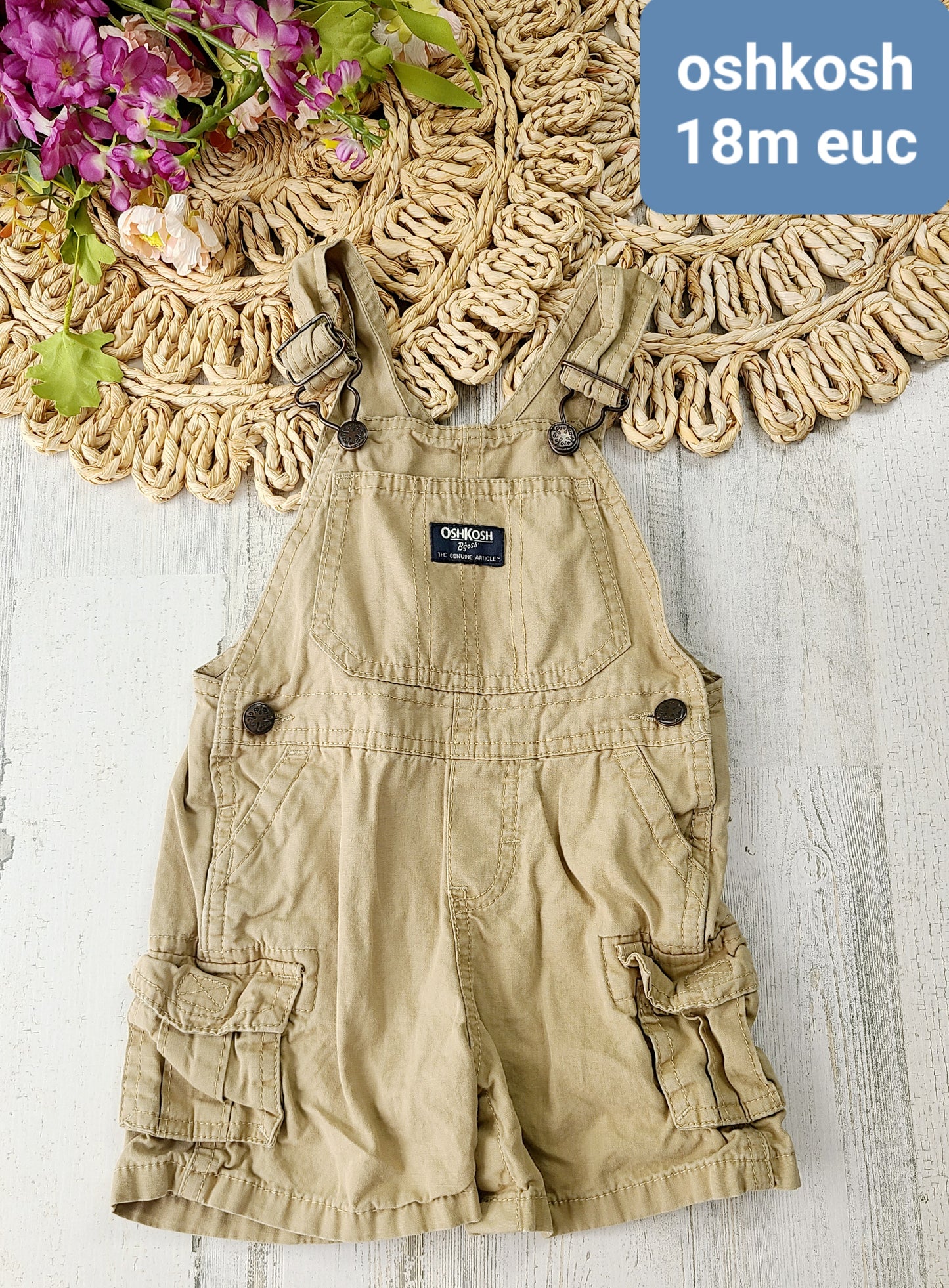 oshkosh khaki overall shorts